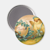 ヴィンテージのイースターエッグ付き可愛いチキン マグネット (正面/裏面)