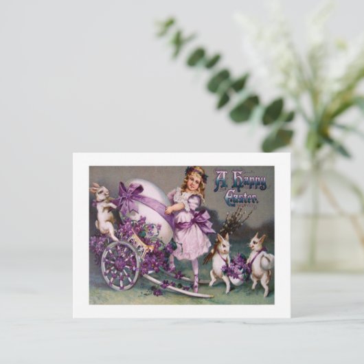 ヴィンテージのイースターカード再生の郵便はがき、 シーズンポストカード (スタンド正面)