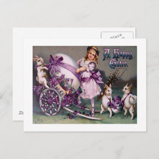 ヴィンテージのイースターカード再生の郵便はがき、 シーズンポストカード (正面/裏面)