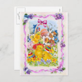 ヴィンテージのイースターカード シーズンポストカード (正面/裏面)