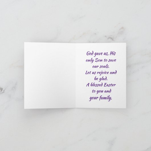 ヴィンテージのイースターカード　羊と共にいるイエス シーズンカード (内部)