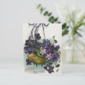 ヴィンテージのイースターバイオレット シーズンポストカード (スタンド正面)