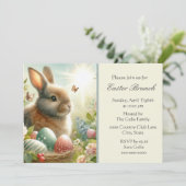 ヴィンテージのイースターバニー 招待状 (スタンド正面)