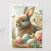 ヴィンテージのイースターバニー 招待状 (裏面)