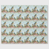 ヴィンテージのイースターブルーバードの名前のカスタムの紙 ラッピングペーパー (フラット)