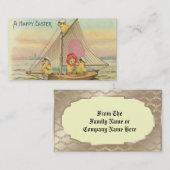 ヴィンテージのイースター休日の落書きの挨拶状 名刺 (正面/裏面)