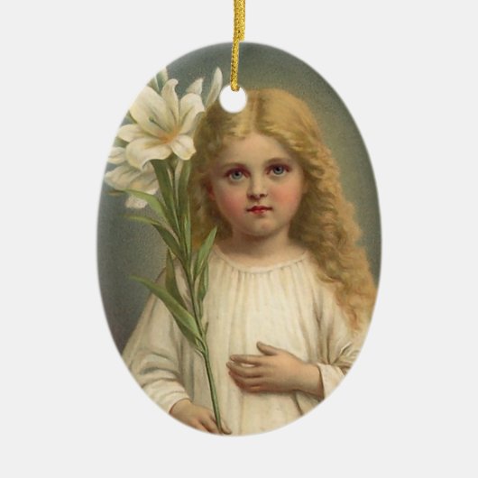 ヴィンテージのイースター天使のオーナメント セラミックオーナメント (正面)