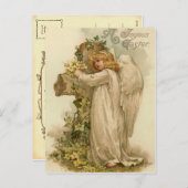 ヴィンテージのイースター天使の郵便はがき シーズンポストカード (正面/裏面)