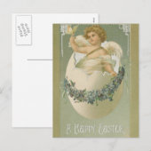 ヴィンテージのイースター天使 シーズンポストカード (正面/裏面)