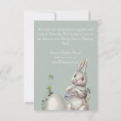 ヴィンテージのイースター愛らしいパーティの招待状-ウサギ 招待状 (裏面)