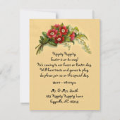 ヴィンテージのイースター招待状 招待状 (裏面)