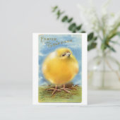 ヴィンテージのイースター挨拶の曖昧なひよこ シーズンポストカード (スタンド正面)