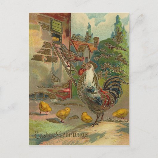 ヴィンテージのイースター挨拶 シーズンポストカード (正面)