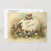 ヴィンテージのイースター挨拶 シーズンポストカード (正面/裏面)