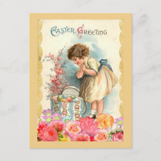 ヴィンテージのイースター挨拶 シーズンポストカード (正面)