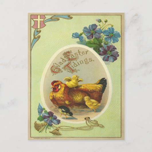 ヴィンテージのイースター知らせ シーズンポストカード (正面)