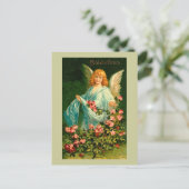 ヴィンテージのイースター美しいドイツの天使 シーズンポストカード (スタンド正面)