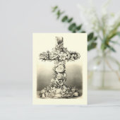 ヴィンテージのイースター花のキリスト教の十字1869年 シーズンポストカード (スタンド正面)