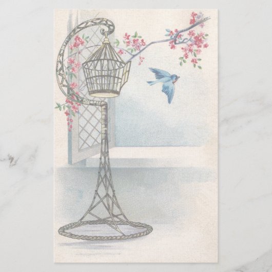 ヴィンテージのイースター花柄の文房具 便箋 (正面)