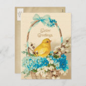 ヴィンテージのイースター郵便はがき シーズンポストカード (正面/裏面)