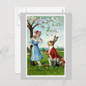 ヴィンテージのイースター郵便はがき シーズンポストカード (正面/裏面)