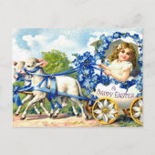 ヴィンテージのイースター郵便はがき-卵W.のヤギの子供 シーズンポストカード (正面)