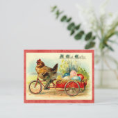 ヴィンテージのイースター雌鶏 シーズンポストカード (スタンド正面)