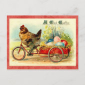 ヴィンテージのイースター雌鶏 シーズンポストカード (正面)