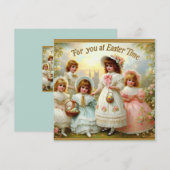 ヴィンテージのイースター ～ イースターの季節にあなたへ ～ 子どもたち シーズンカード (正面/裏面)