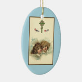 ヴィンテージのイースター、 天使のような雲が空に浮かぶイースター セラミックオーナメント (右)