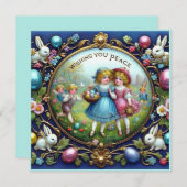 ヴィンテージのイースター ~平和を願って~ 子どもたち~ シーズンカード (正面/裏面)