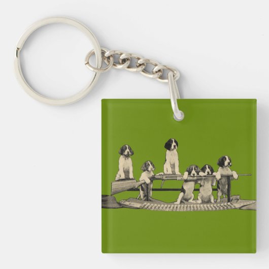 ヴィンテージのウィンチェスターの火器の子犬車Keychain キーホルダー (正面)