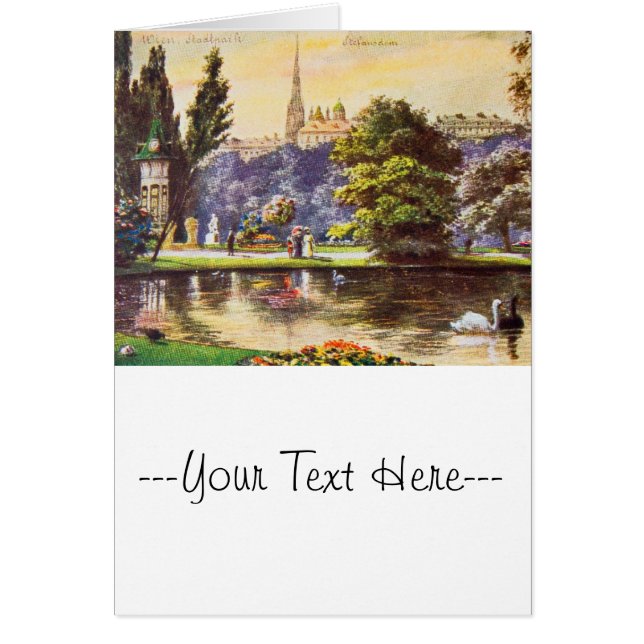 ヴィンテージのウィーン公園の郵便はがき (正面)