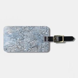 ヴィンテージのウェールズイギリスの地域の地図旅行 ラゲッジタグ