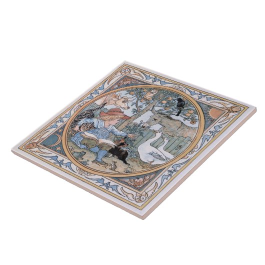 ヴィンテージのウォルタークレーン: 子供、家畜 タイル (側面)