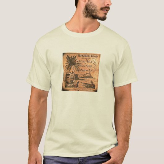 ヴィンテージのウクレレのLableのワイシャツ Tシャツ (正面)