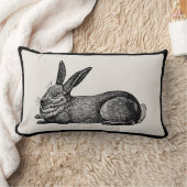 ヴィンテージのウサギの職人の枕-あなたの色を選んで下さい ランバークッション (ブランケット)