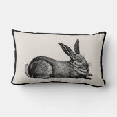 ヴィンテージのウサギの職人の枕-あなたの色を選んで下さい ランバークッション (裏面)
