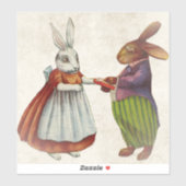 ヴィンテージのウサギビクトリアン夫婦 シール (シート)