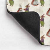 ヴィンテージのウサギビクトリアン夫婦 マウスパッド (コーナー)