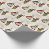 ヴィンテージのウサギビクトリアン夫婦 ラッピングペーパー (角)