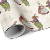 ヴィンテージのウサギビクトリアン夫婦 ラッピングペーパー (ロールコーナー)