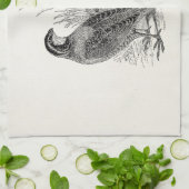 ヴィンテージのウズラの鳥-パーソナライズなレトロの狩猟鳥 キッチンタオル (折り畳み)