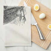 ヴィンテージのウズラの鳥-パーソナライズなレトロの狩猟鳥 キッチンタオル (四つ折り)