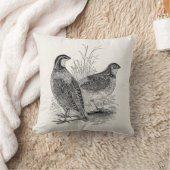ヴィンテージのウズラの鳥-パーソナライズなレトロの狩猟鳥 クッション (ブランケット)