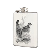 ヴィンテージのウズラの鳥-パーソナライズなレトロの狩猟鳥 フラスク (左)