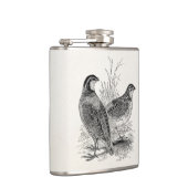 ヴィンテージのウズラの鳥-パーソナライズなレトロの狩猟鳥 フラスク (右)