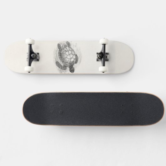 ヴィンテージのウミガメのパーソナライズなウミガメ スケートボード (横)