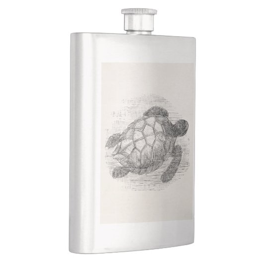 ヴィンテージのウミガメのパーソナライズなウミガメ フラスク (右)