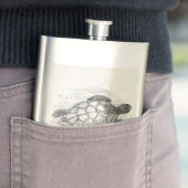 ヴィンテージのウミガメのパーソナライズなウミガメ フラスク (インサイチュ)